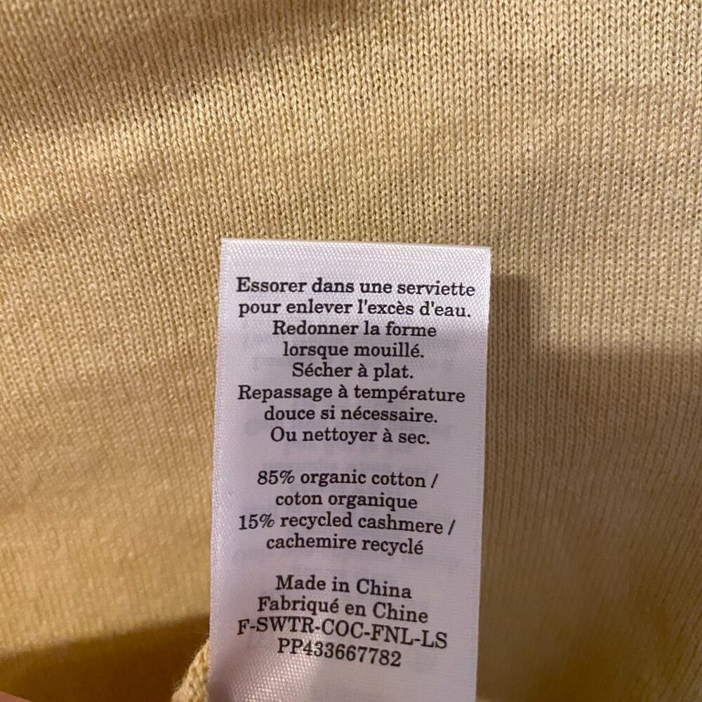 NWT Everlane Butter Yellow Funnel Neck Sweater in Cotton Cashmere Small - Picture 6 of 6